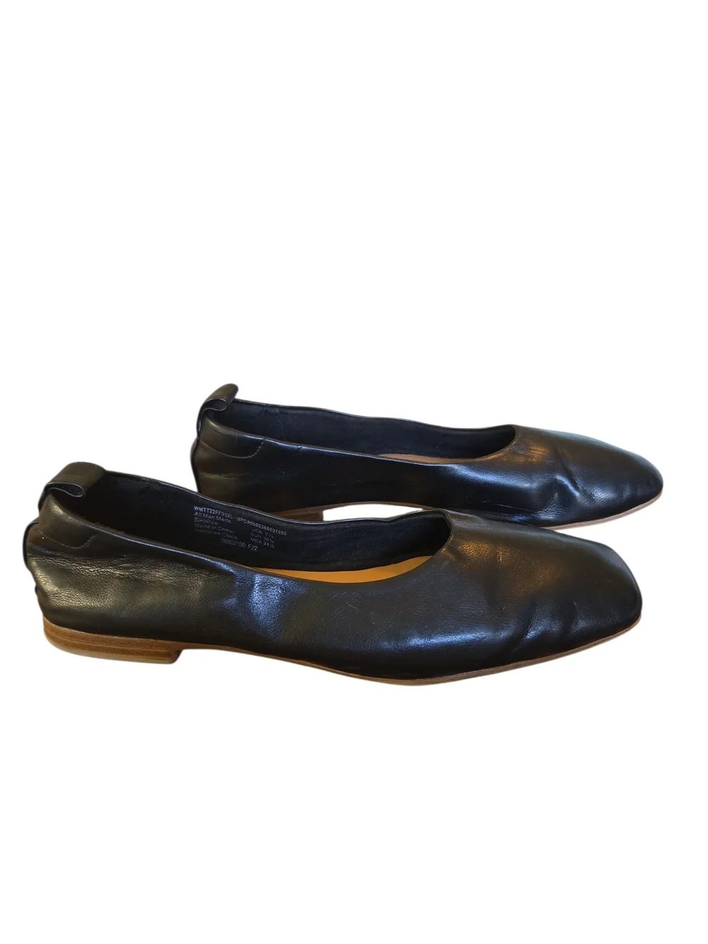 Time and Tru Black Square-Toe Ballet Flats